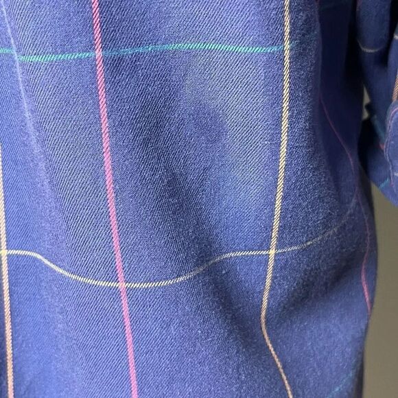 Cambridge Classics Mervyn's Plaid Button Down Shirt Blue Size 16.5 Neck - Picture 5 of 5